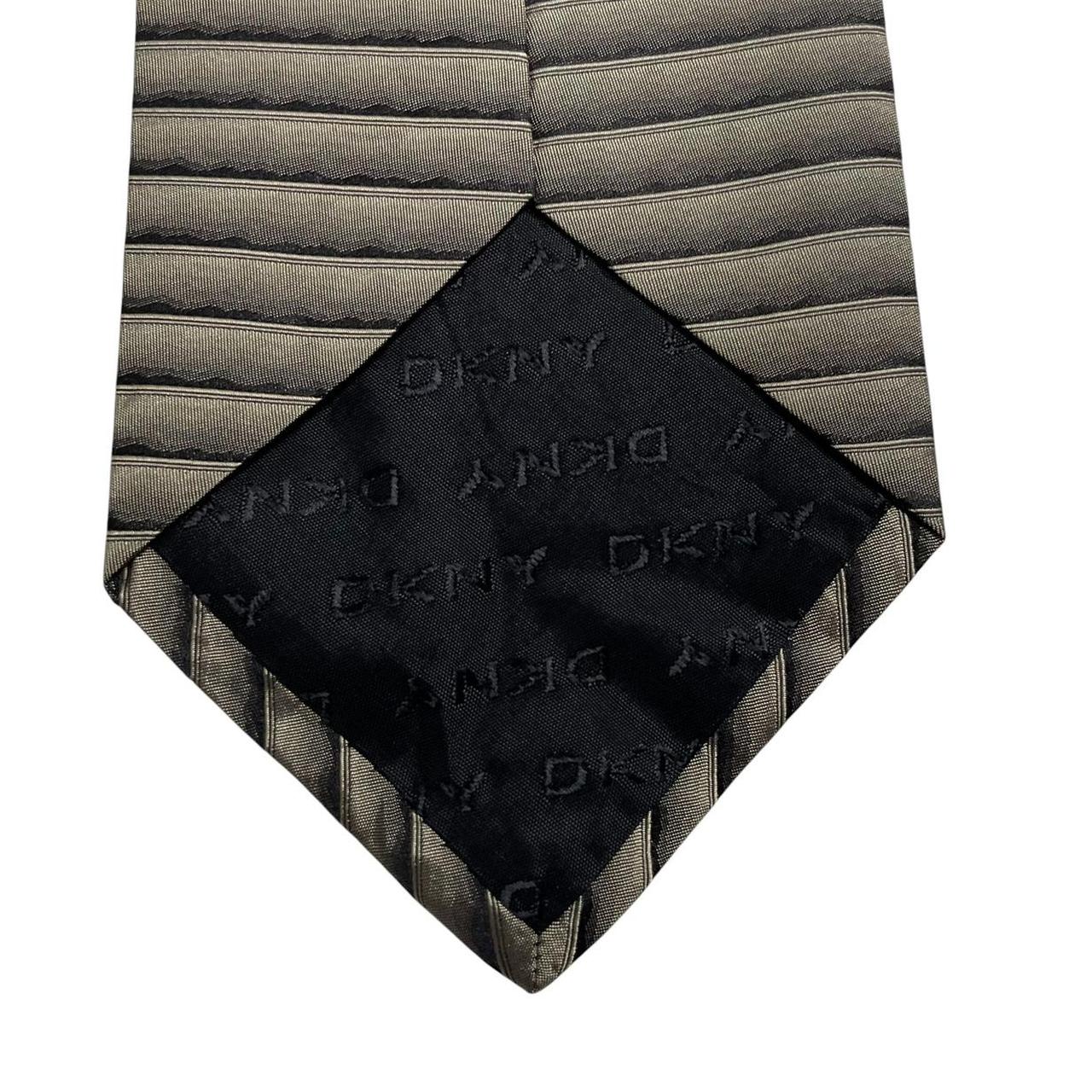 Vintage DKNY Beige Striped Silk Tie