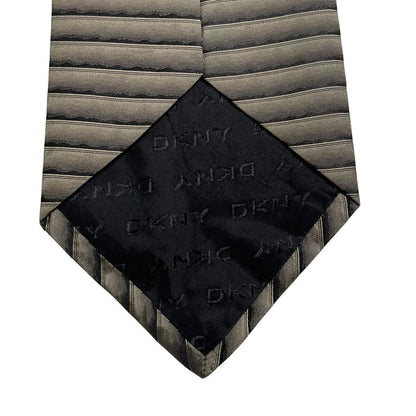 Vintage DKNY Beige Striped Silk Tie