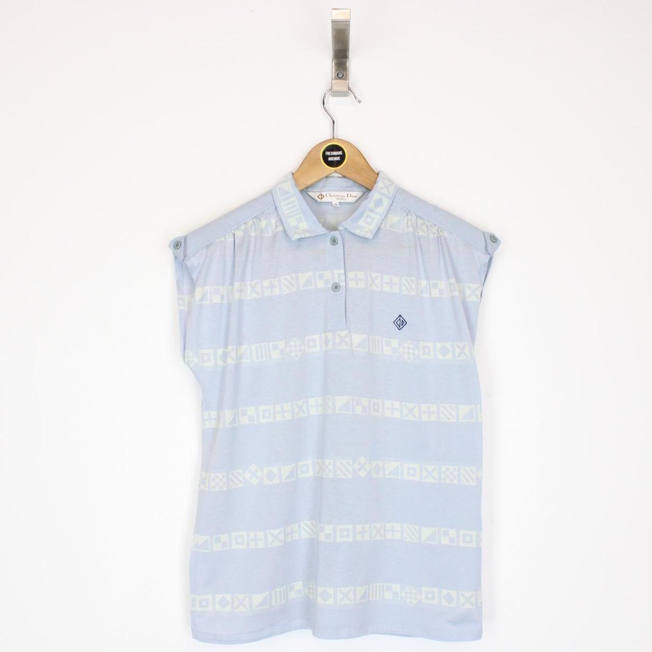 Vintage 90s Christian Dior Sports Light Blue Sleeveless Top