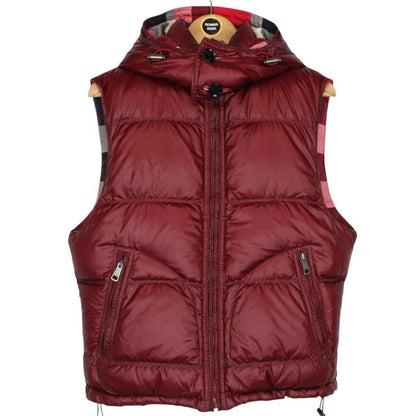 Burberry Brit Red Nova Check Nylon/Cotton Reversible Down Gilet / Bodywarmer
