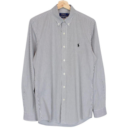 Polo Ralph Lauren Black and White Striped Long Sleeve Cotton Shirt