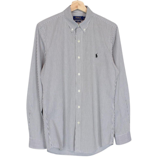 Polo Ralph Lauren Black and White Striped Long Sleeve Cotton Shirt