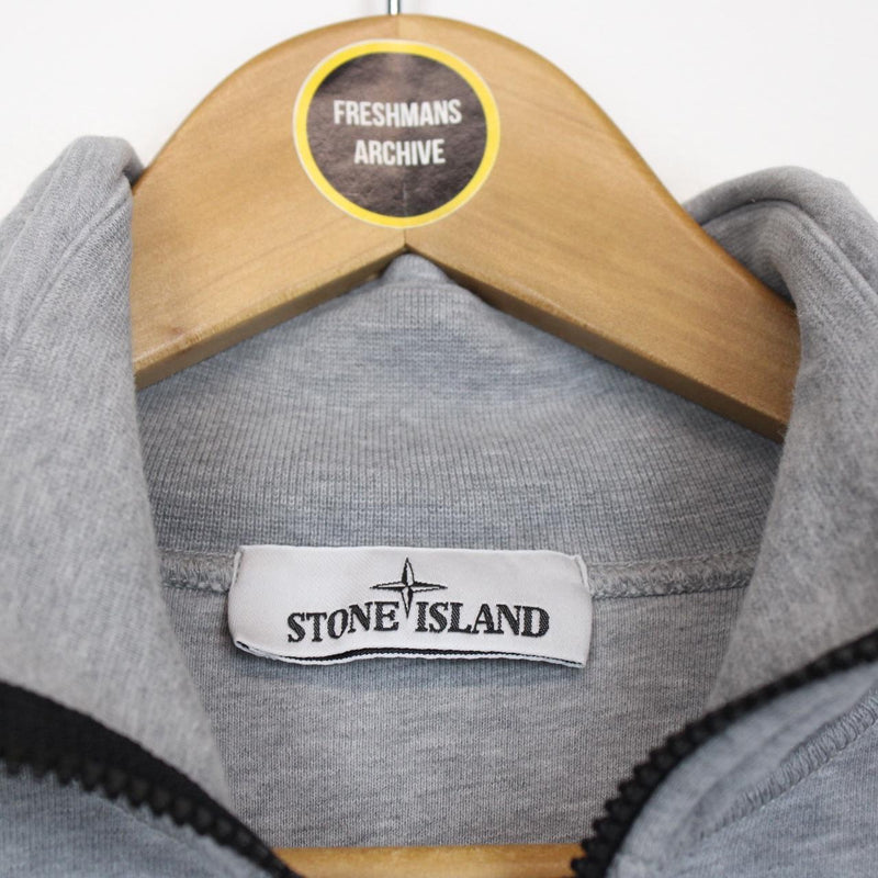Stone Island SS 2022 Grey Cotton 1/4 Zip Sweatshirt Jumper