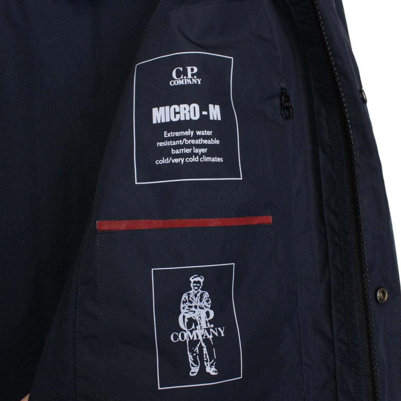 CP Company Micro-M Navy Blue Full Zip Nylon Goggle Jacket