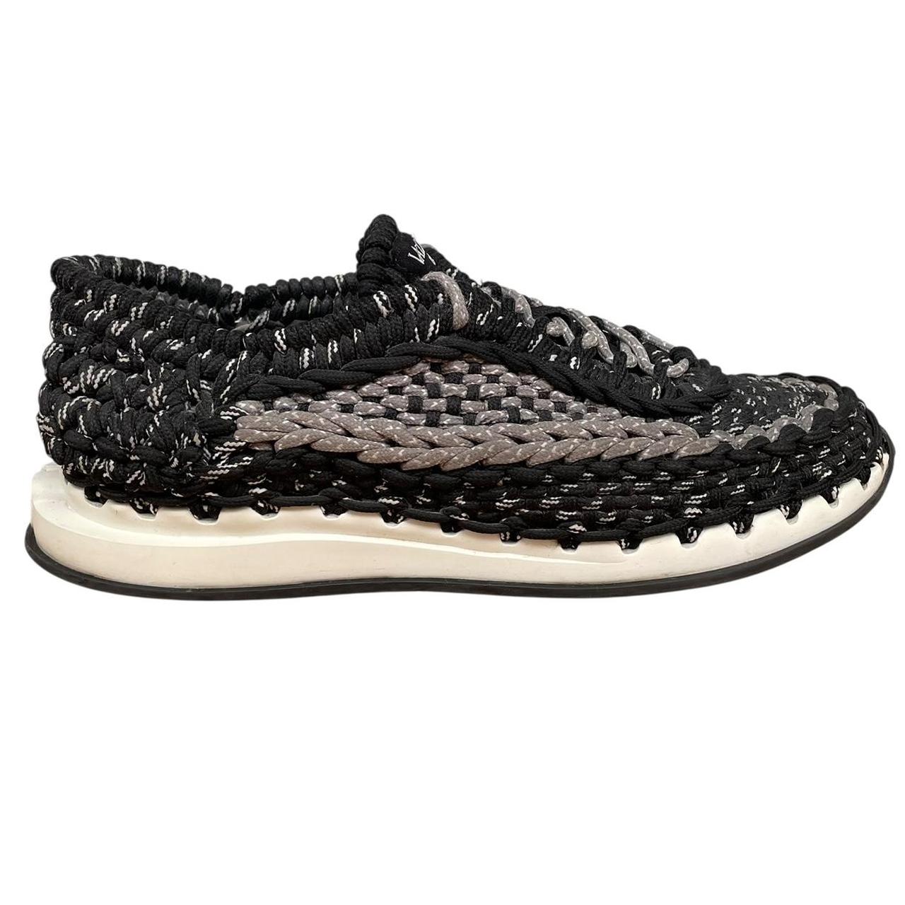 Valentino Garavani Black and Grey Crochet Rope Trainers
