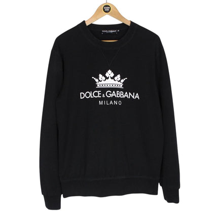 Dolce and Gabbana Black and White Logo Print Sweatshirt Jumper