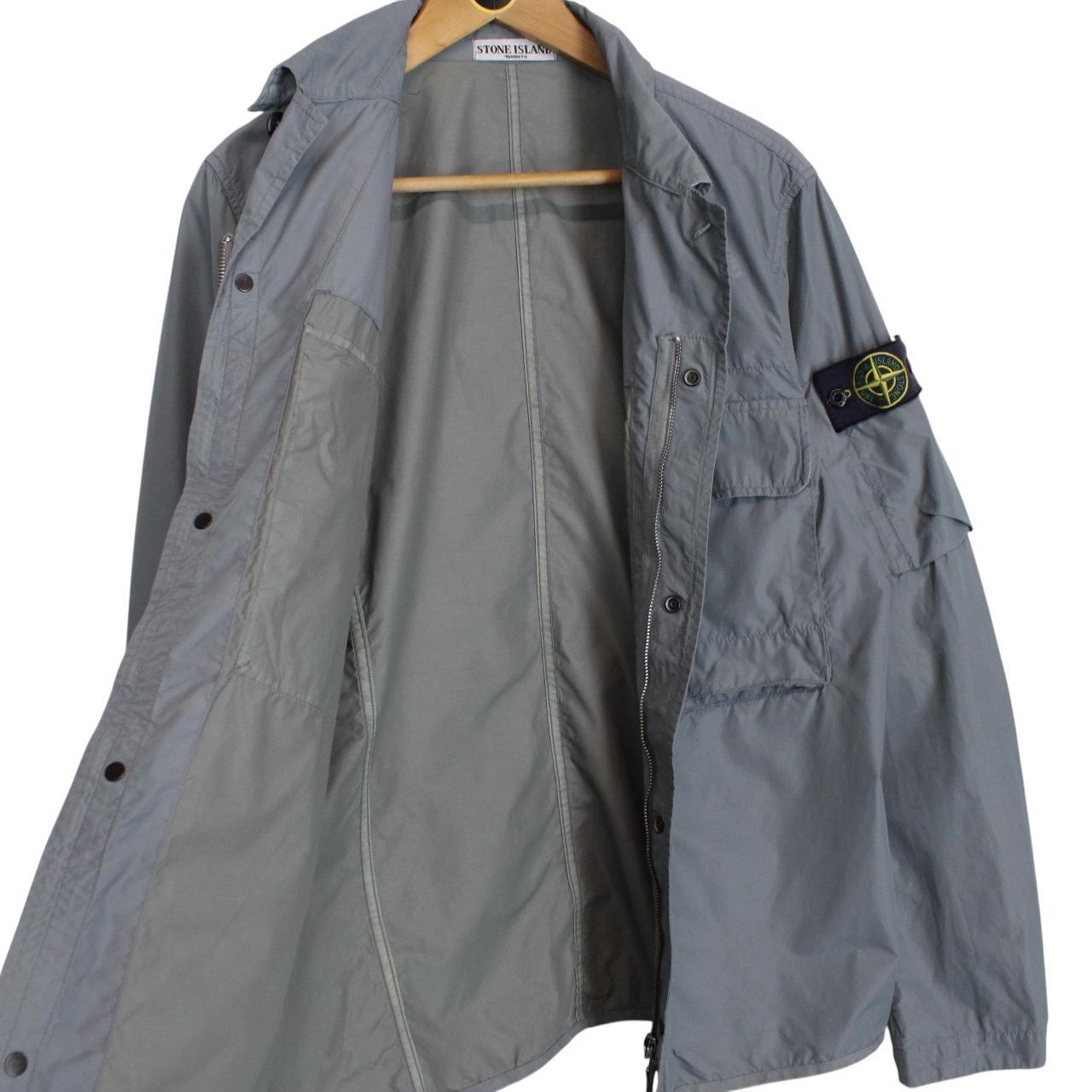 Vintage Stone Island SS 2009 Grey Full Zip Nylon/Cotton Spalmultra Overshirt