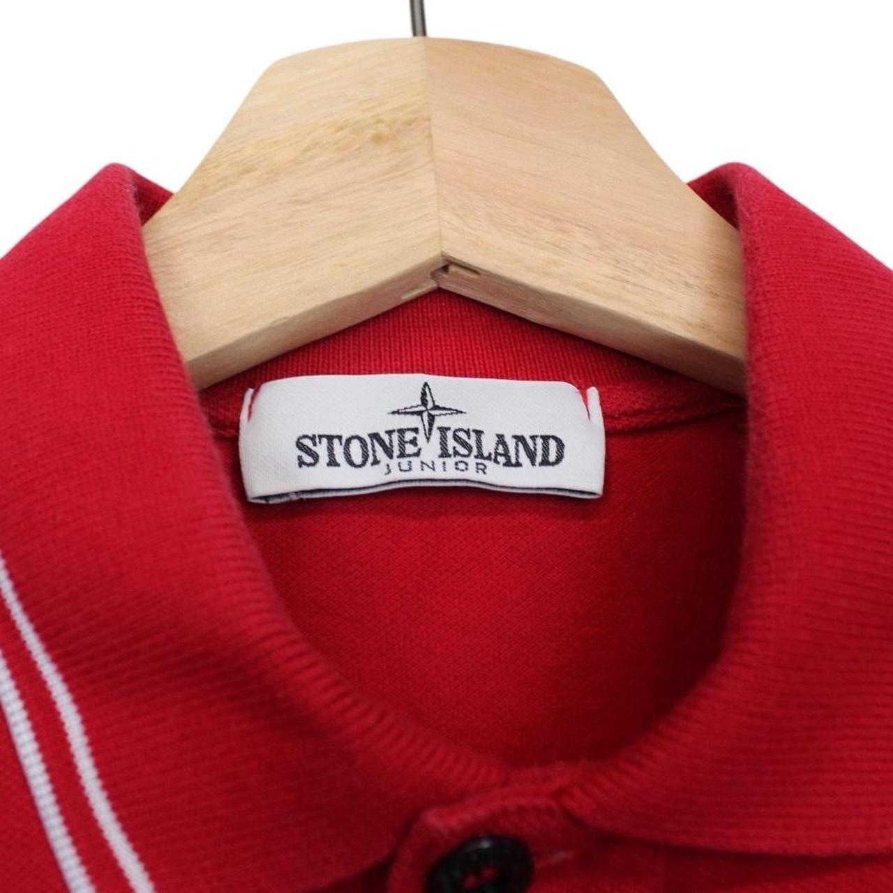 Stone Island Junior AW 2018 Red Long Sleeve Compass Cotton Polo Shirt