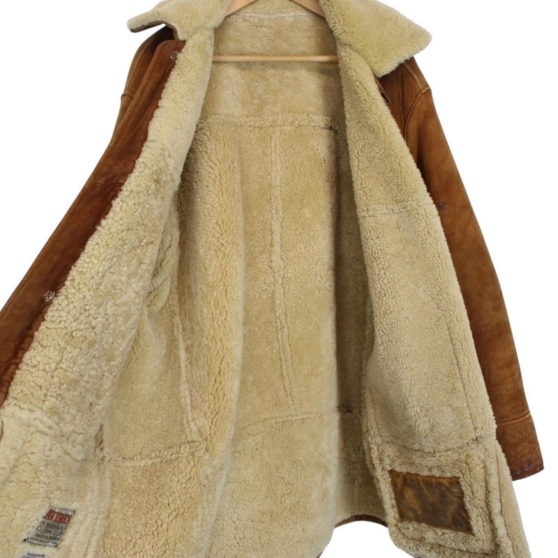 Vintage 1970s Avirex Suede Leather Shearling Pilot Coat
