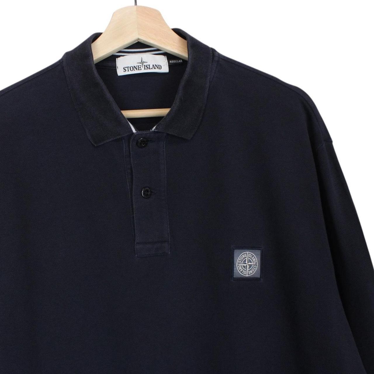 Stone Island AW 2016 Navy Blue Long Sleeve Compass Polo Shirt