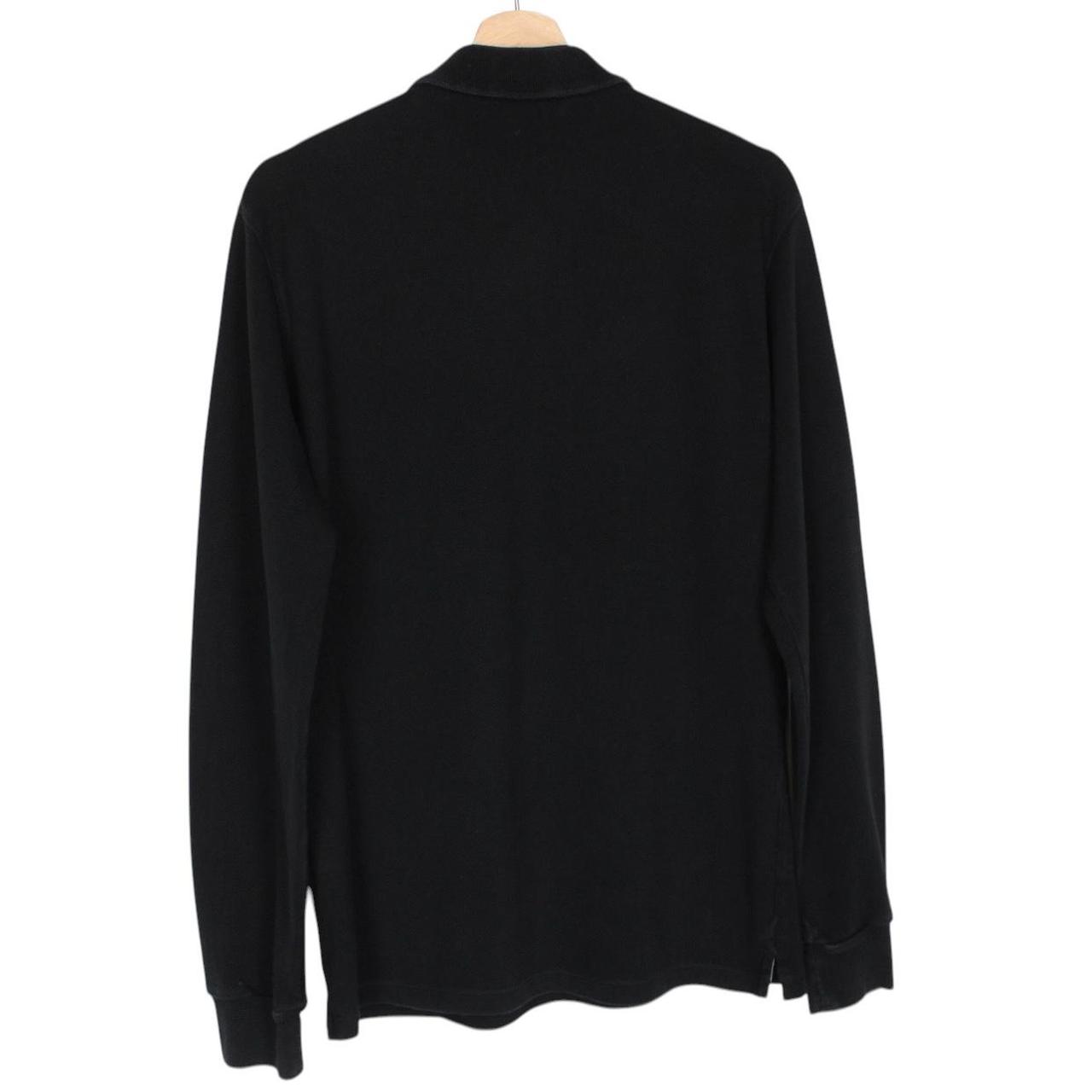 Stone Island Black Long Sleeve Compass Polo Shirt
