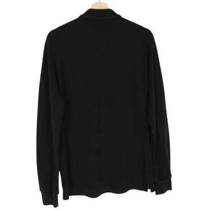 Stone Island Black Long Sleeve Compass Polo Shirt