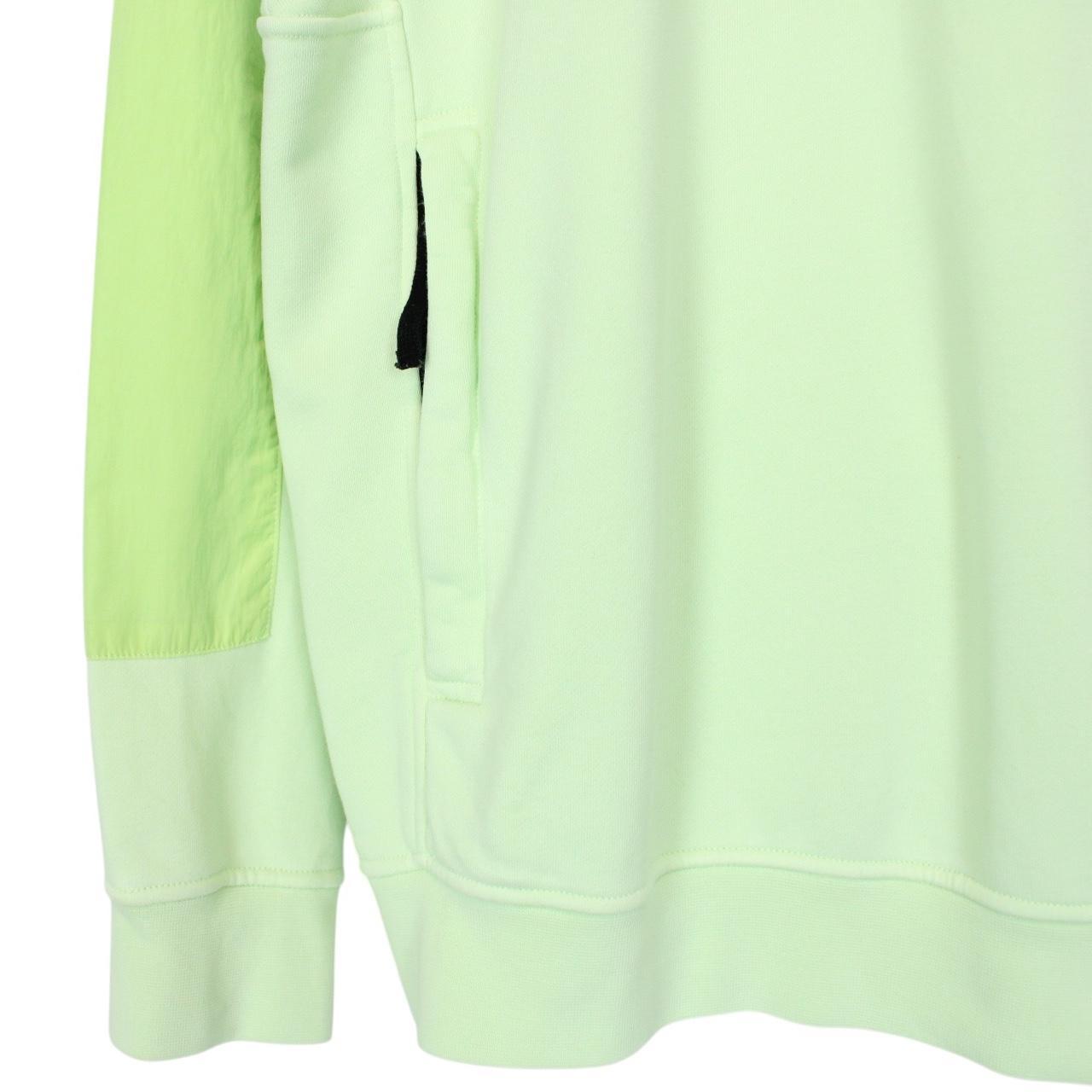 Stone Island SS 2023 Green Cotton Nylon Detail Hoodie Jumper