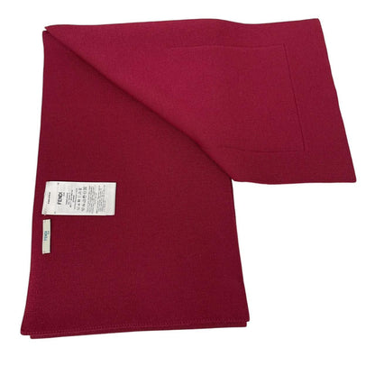 Fendi burgundy scarf featuring FF Zucca monogram pattern in soft virgin wool.