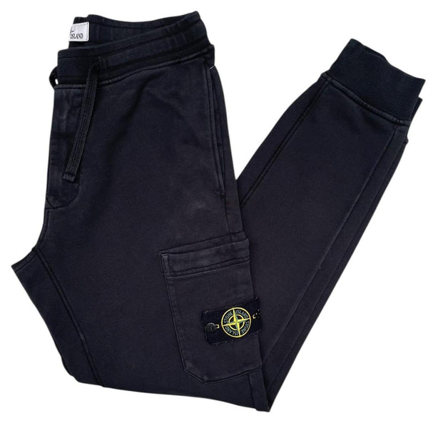 Stone Island SS 2022 Black Cotton Tracksuit Bottoms / Joggers