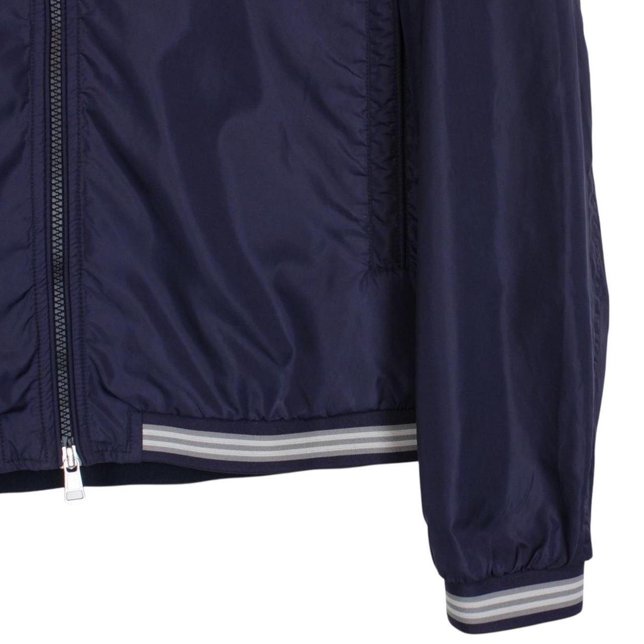 Moncler Jeanluc Navy Blue Full Zip Nylon Hooded Jacket