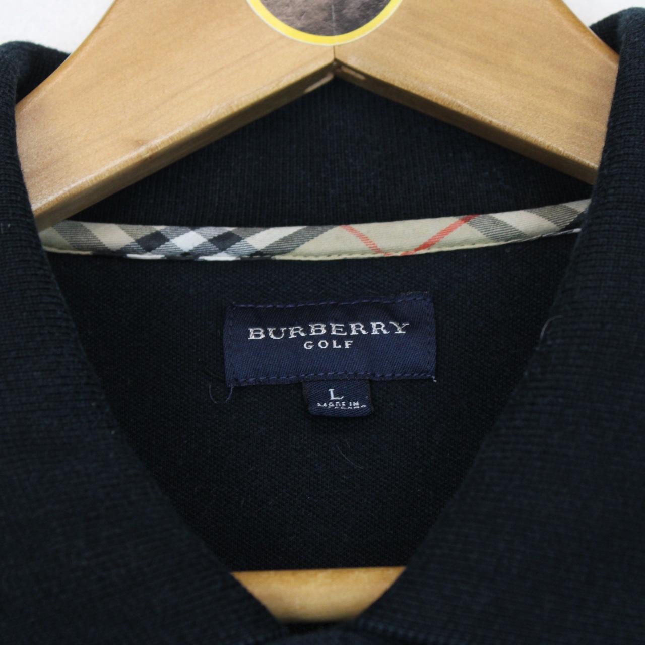 Burberry Golf Navy Blue Short Sleeve Cotton Polo Shirt