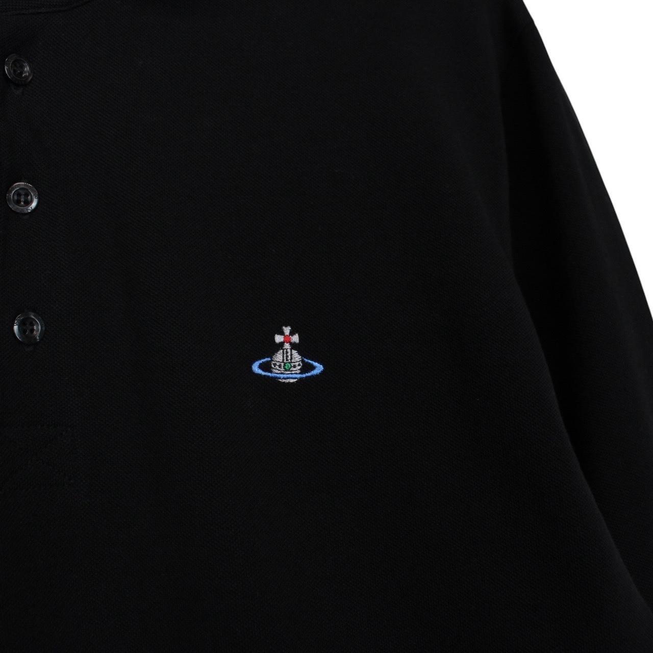 Vivienne Westwood Black Long Sleeve Orb Polo Shirt