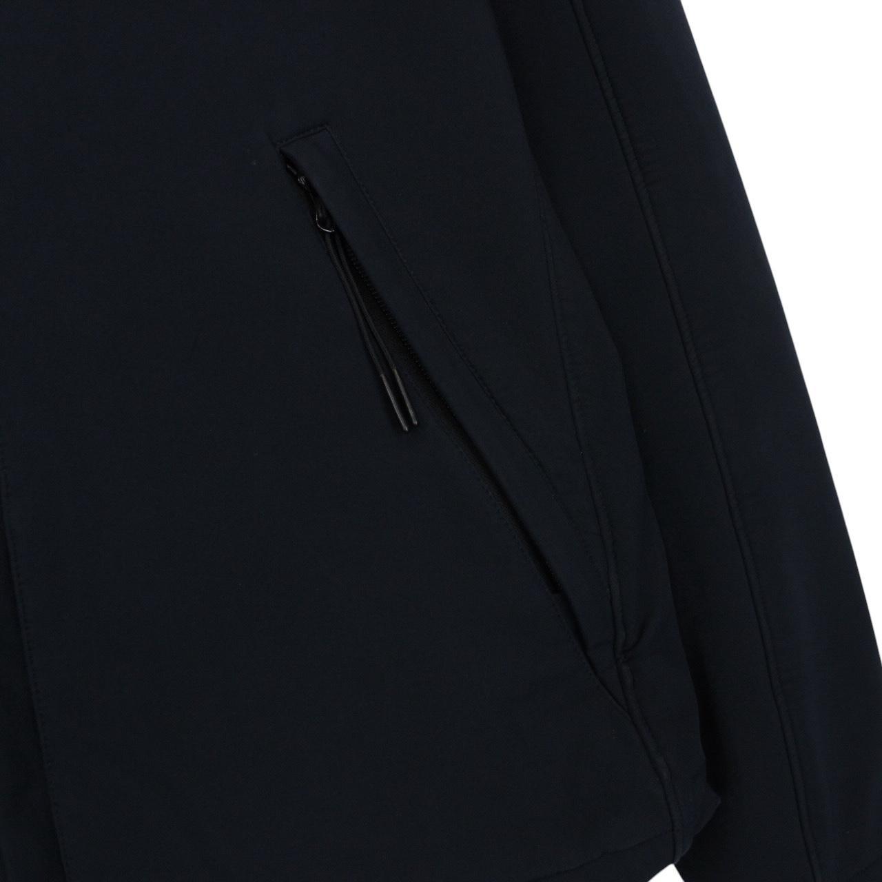 CP Company Navy Blue Full Zip Soft Shell Goggle Jacket