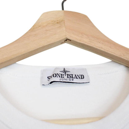 Stone Island Junior SS 2023 White Logo Print Sweatshirt Jumper