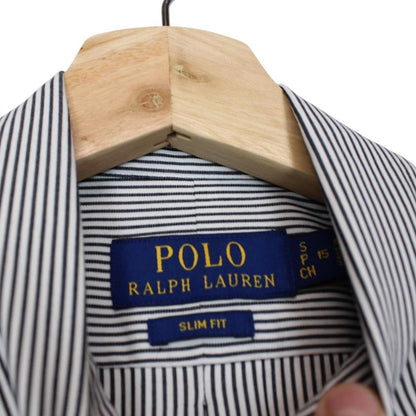 Polo Ralph Lauren Black and White Striped Long Sleeve Cotton Shirt