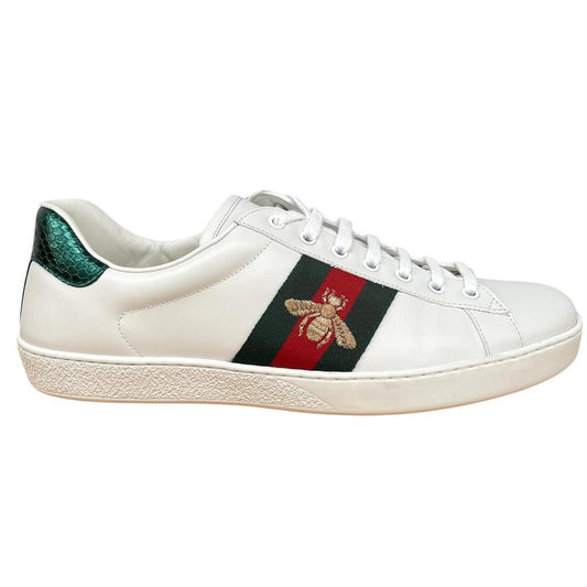 Gucci White Ace Bee Embroidery Trainers