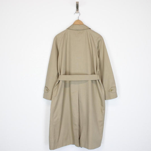 Vintage 90s Burberry Beige Single Breasted Belted Trench Coat