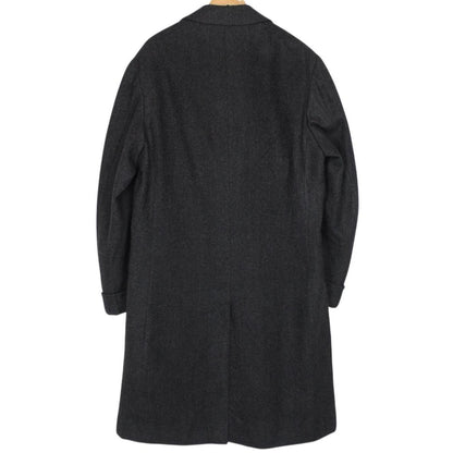 Vintage 90s Burberry Dark Grey Double Breasted Wool Overcoat