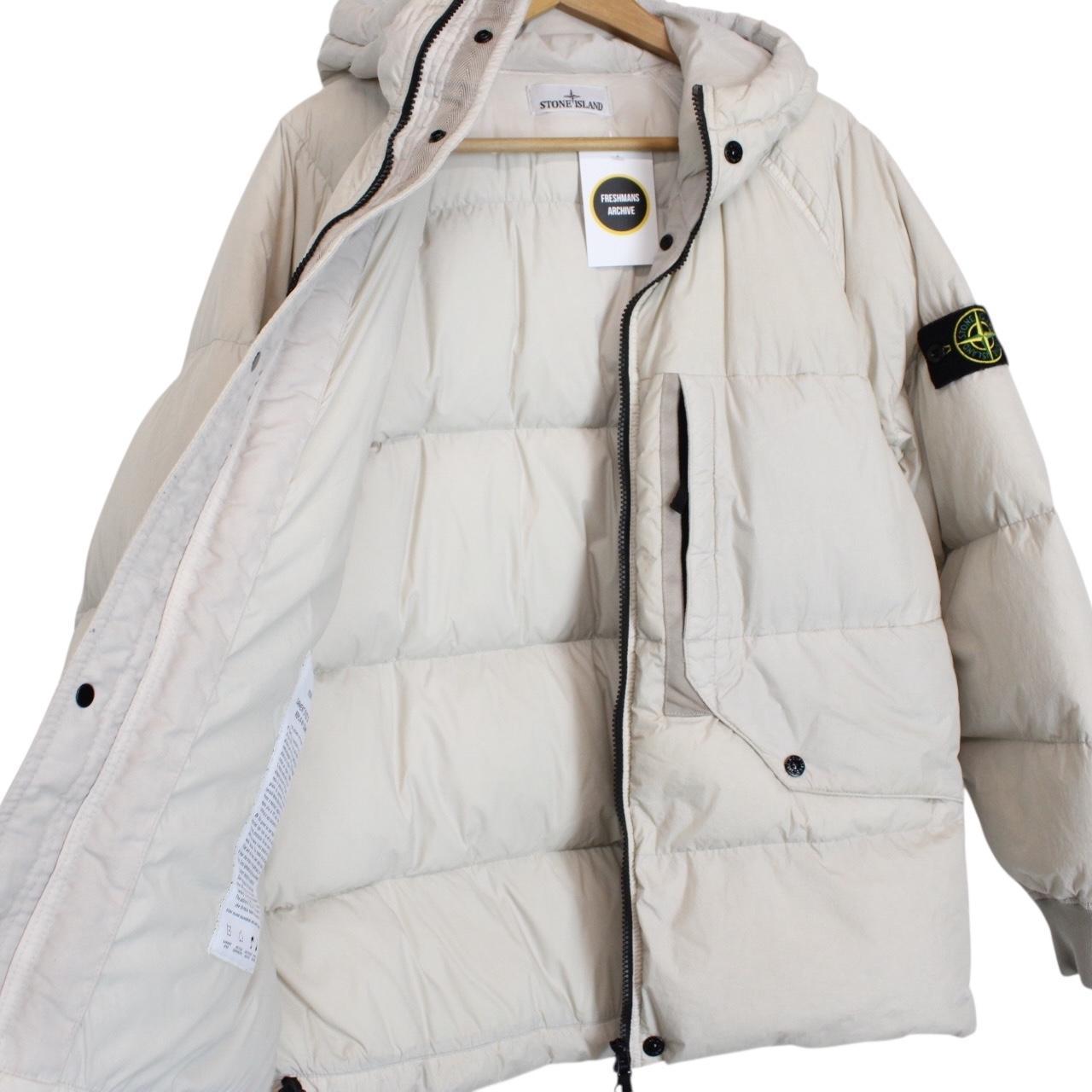 Stone Island AW 2023 Beige Garment Dyed Crinkle Reps R-NY Down Puffer Jacket