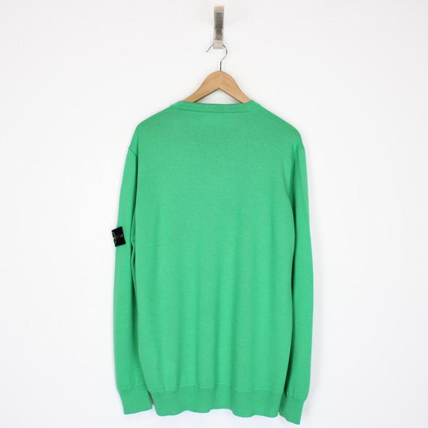 Stone Island AW 2021 Green Wool Knit Sweatshirt Jumper