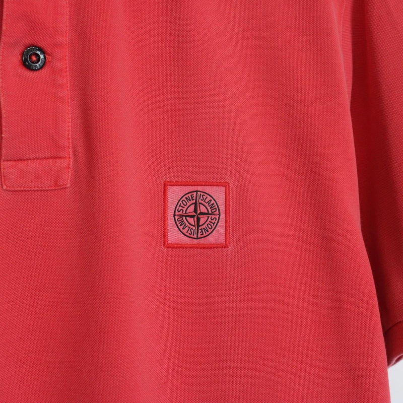 Stone Island Red Short Sleeve Compass Polo Shirt