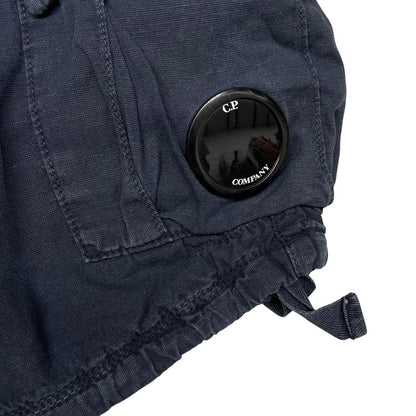 CP Company Navy Blue Cotton Lens Cargo Shorts