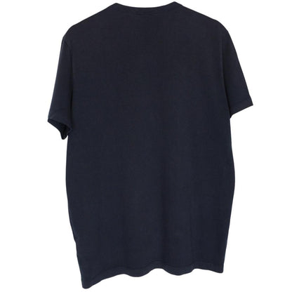 Moncler Maglia Navy Blue Double Logo Short Sleeve T-Shirt