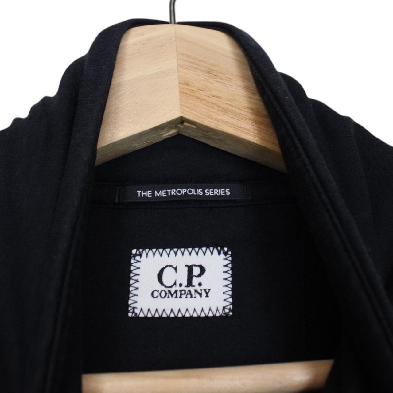 CP Company Metropolis Navy Blue Tech Patch 1/4 Zip Cotton Sweatshirt Jumper