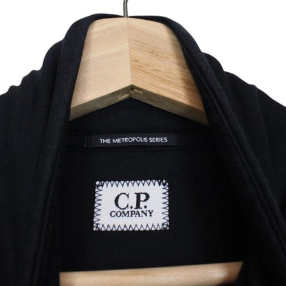 CP Company Metropolis Navy Blue Tech Patch 1/4 Zip Cotton Sweatshirt Jumper