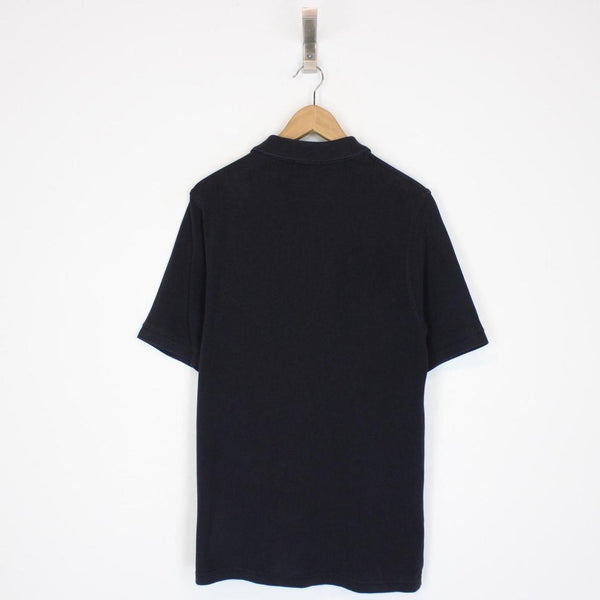 Burberry London Navy Blue Nova Check Detail Short Sleeve Cotton Polo Shirt