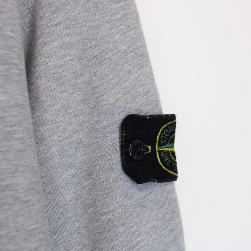Stone Island SS 2022 Grey Cotton 1/4 Zip Sweatshirt Jumper