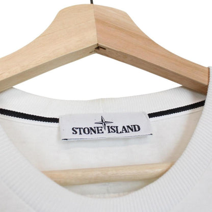 Stone Island AW 2021 White Short Sleeve Cotton Lenticular Logo Print T-Shirt