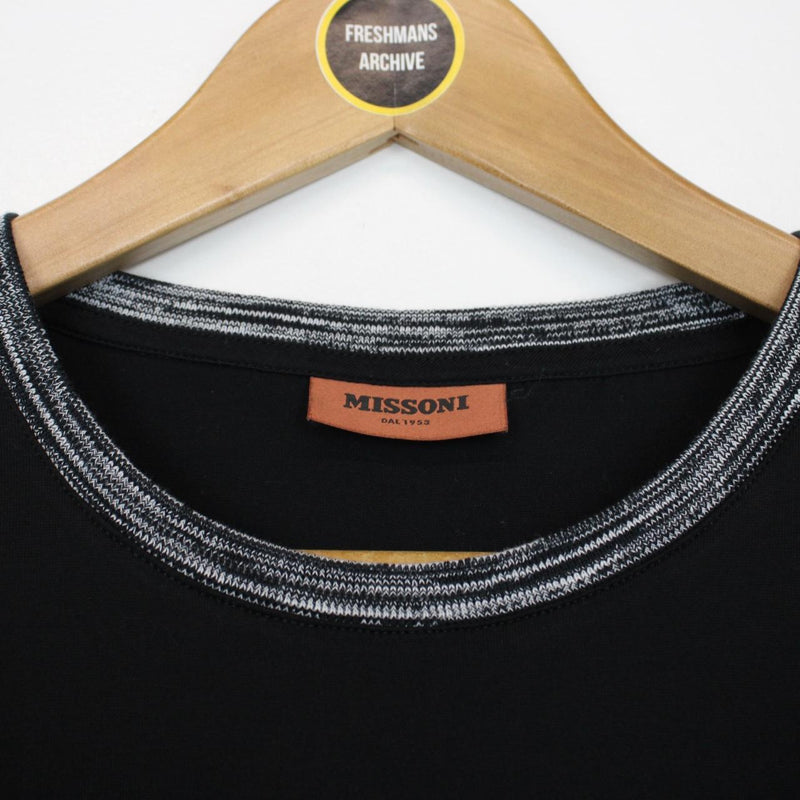 Missoni Black Logo Print Short Sleeve Cotton T-Shirt