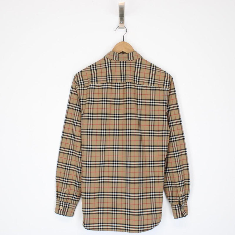 Burberry London Tan Brown Nova Check Long Sleeve Poplin Shirt
