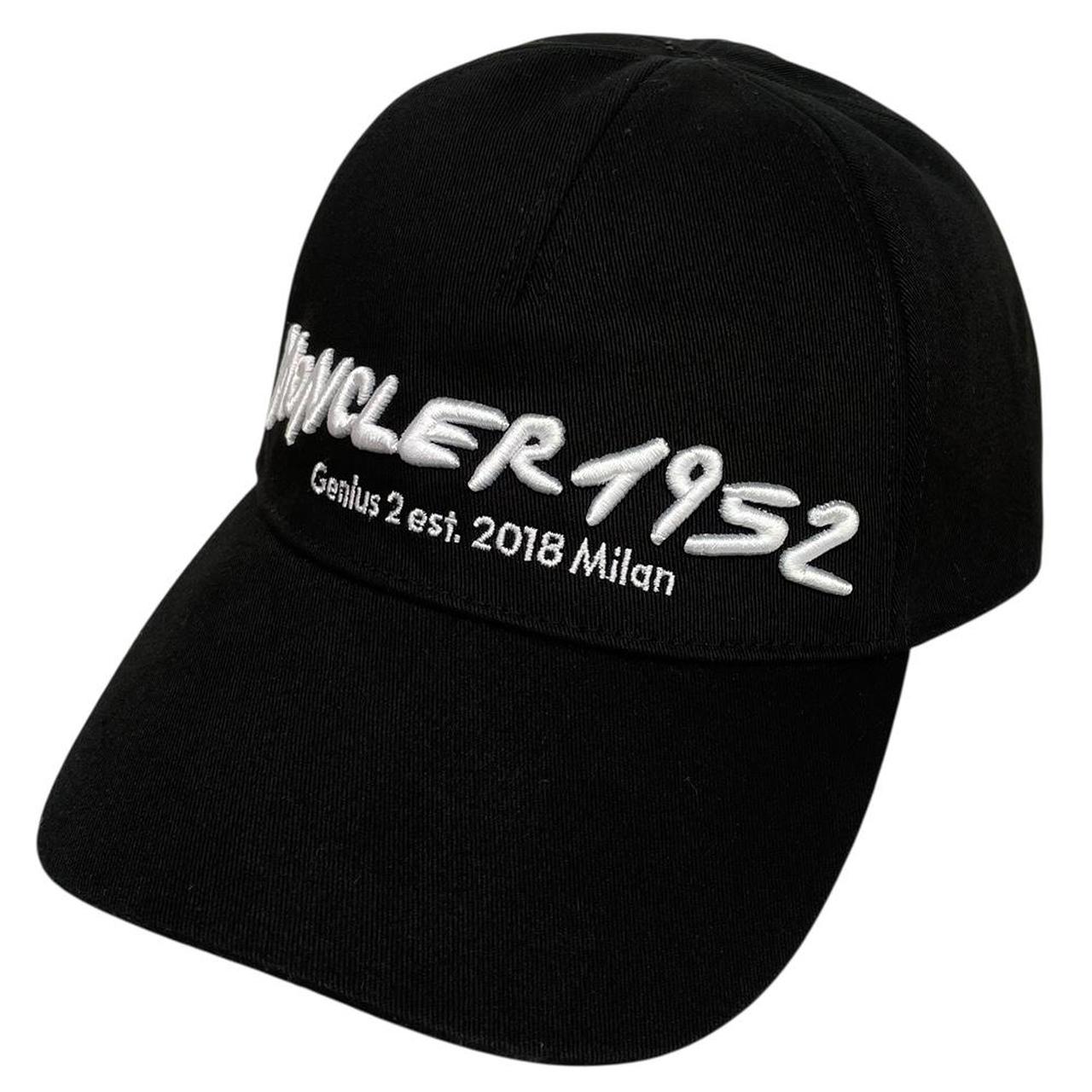 Moncler 1952 Black and White Embroidered Logo Baseball Cap