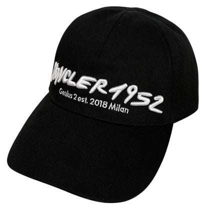 Moncler 1952 Black and White Embroidered Logo Baseball Cap
