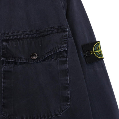Stone Island AW 2014 Navy Blue Full Zip Cotton Overshirt Jacket