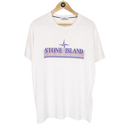 Stone Island SS 2022 White Short Sleeve Logo Print T-Shirt