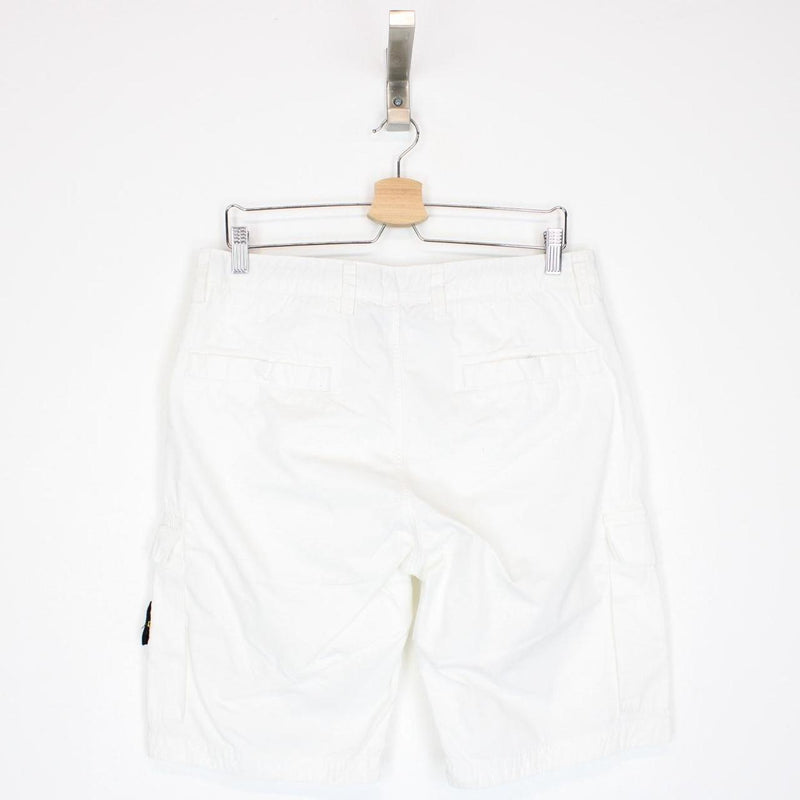 Stone Island SS 2017 White Bermuda Cotton Cargo Shorts