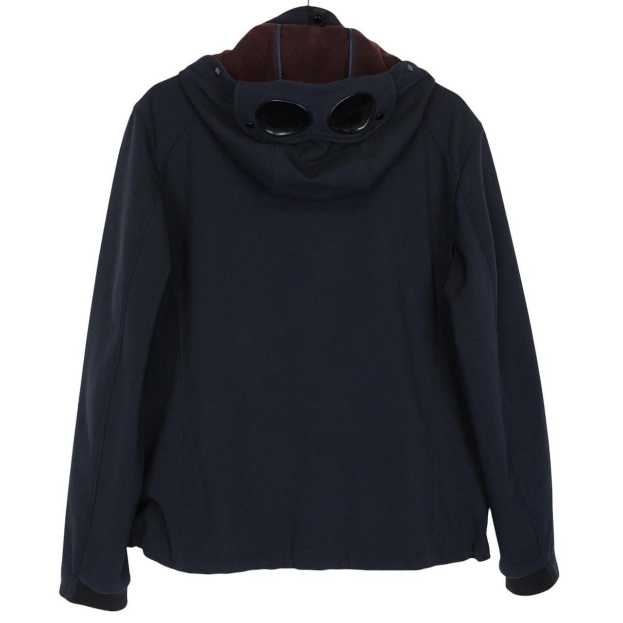 CP Company Navy Blue Full Zip Soft Shell Goggle Jacket