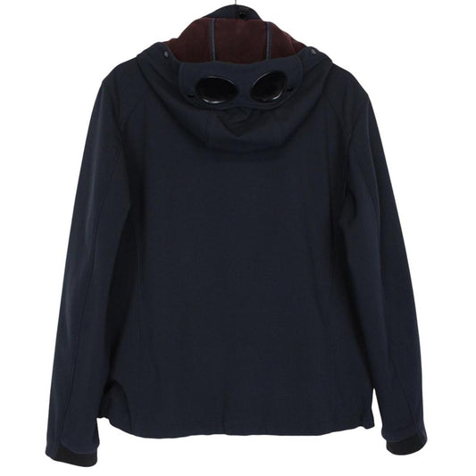 CP Company Navy Blue Full Zip Soft Shell Goggle Jacket