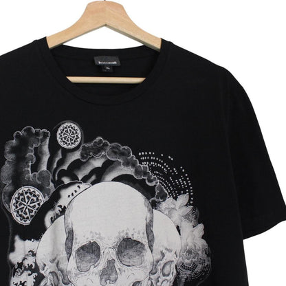 Just Cavalli black pocket t-shirt featuring skull print design and soft cotton material.
