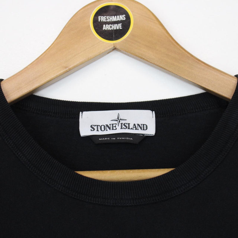 Stone Island AW 2019 Black Short Sleeve Compass Logo Print T-Shirt