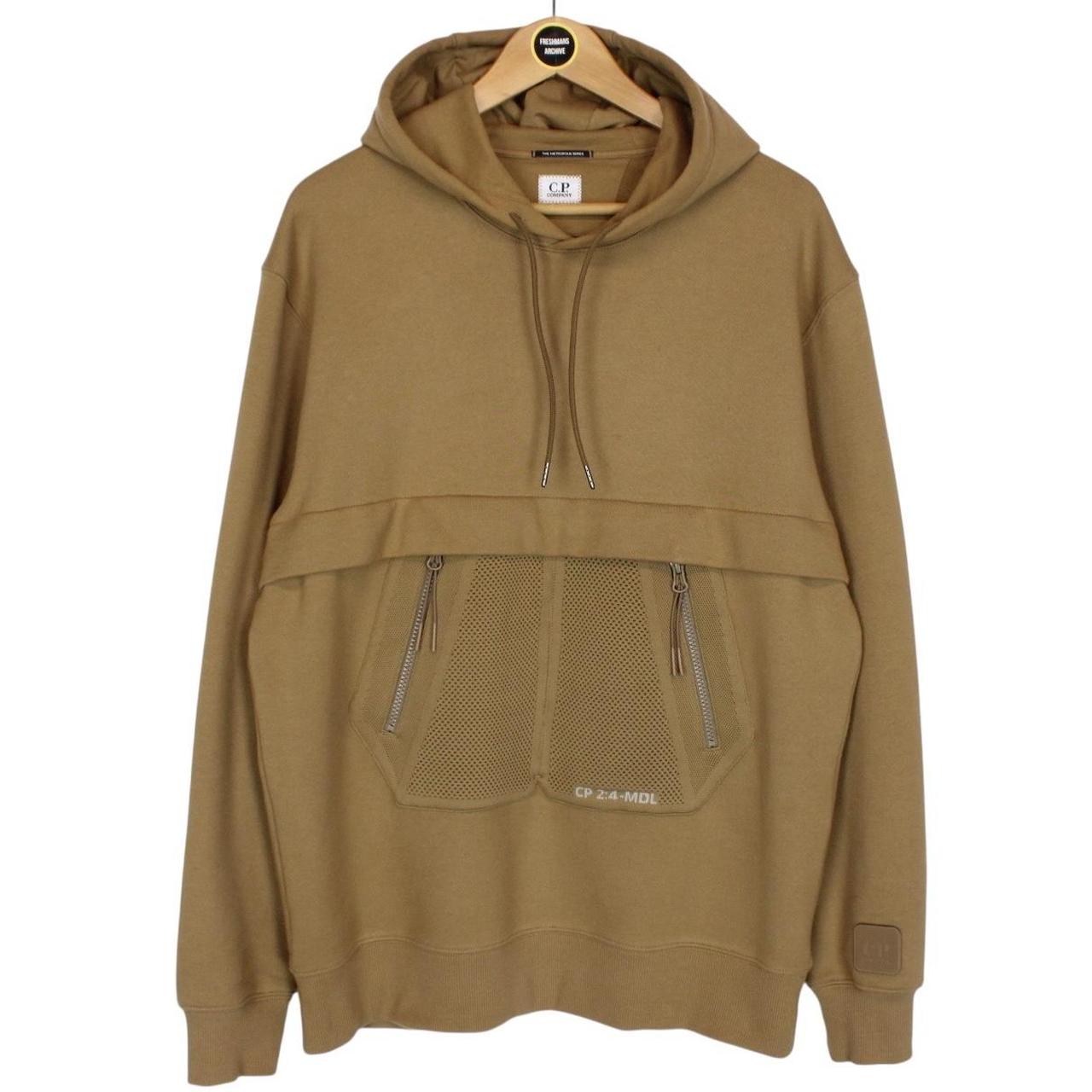 CP Company Metropolis Series Tan Brown Cotton Hoodie Jumper